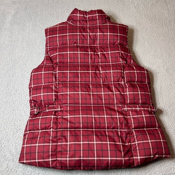 Eddie Bauer Vest Womens Large Red Premium Goose Down Quilted Puffer Full Zip - Picture 6 of 12